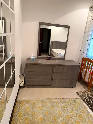 Great Condition Italian Brand Bed Set With two side tables and mattresses Brand new condition