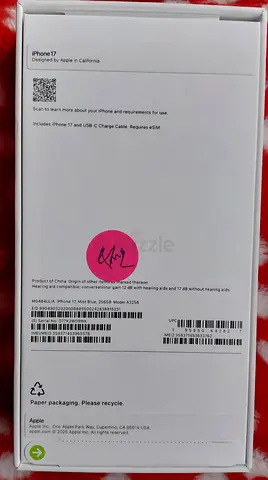 Sealed iPhone 17 (Unopened Box) — Includes USB‑C Cable, eSIM required