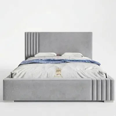 Straight channel head  footboard thick double bed