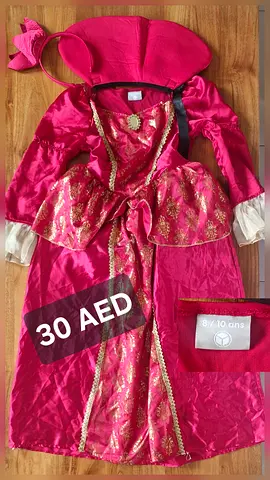 Girls red  gold princess costume, size 8-10 (used)