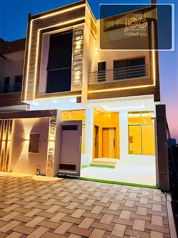 For rent in Al Helio 2, a villa with 4 bedrooms, majlis, and living hall, built over two floors with a rooftop. Annual rent AED 95,000, payable in fou