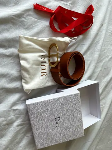 My Dior brown leather belt with gold CD buckle — BRAND NEW