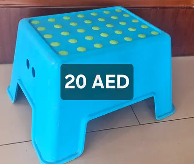 Blue plastic step stool - used