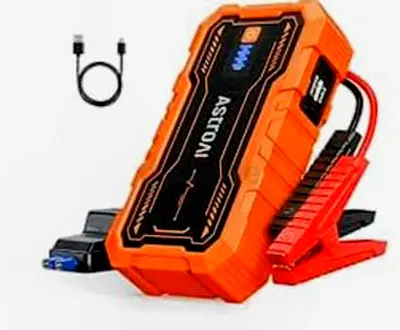 Portable 12V Car Jump Starter Power Bank with Clamps