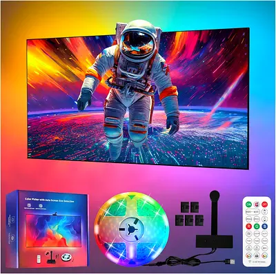 TV LED Backlight, 5.0 M Cuttable TV Lights That Change with TV for 75-85 Inch Screen and PC Monitor