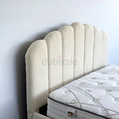 Luxury upholstered bed frame without mattress