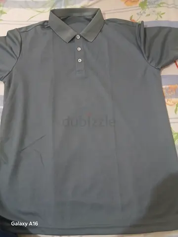 Mens grey short-sleeve polo shirt - good condition