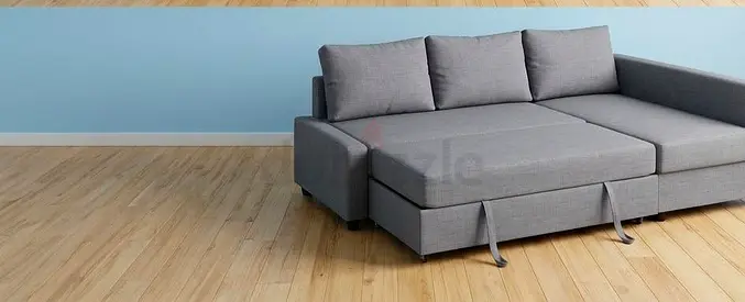 Grey L-shaped Sectional Sofa bed with Chaise