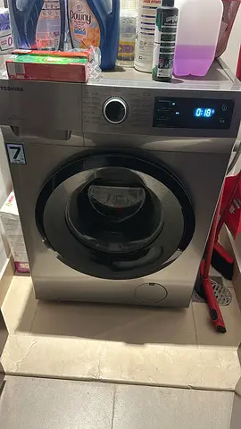 Front-load washing machine - silver, good working condition 7kg