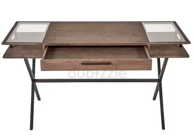 Wood  Glass Study Desk with Drawer
