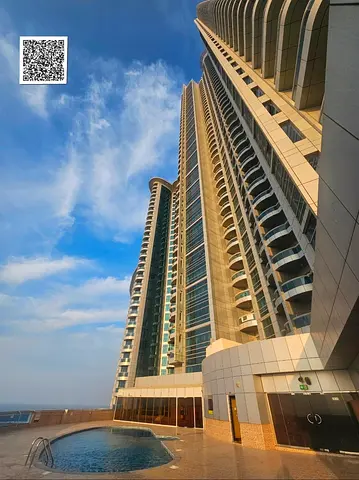 Spacious 1BHK City View Corniche Tower | Floor 51 | Under Maintenance vacant| Unfurnished | With Swimming Pool, Gym & Parking | Prime Ajman Corniche