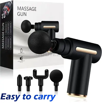 Portable Deep-Tissue Massage Gun with 4 Attachments