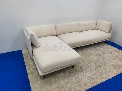 Super comfy crate and barrel beige color lshape sofa