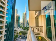 Furnished 1BR | Burj Khalifa View | Chiller Free | Vacant