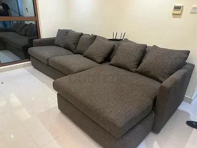 Crate and barrel Lounge Deep chocolate brown lshape sofa