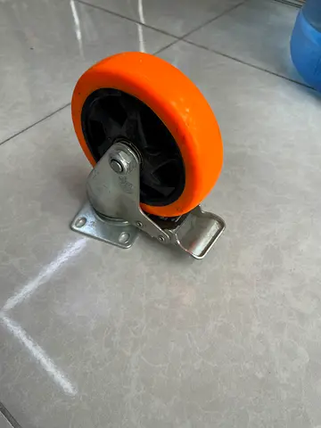 New orange polyurethane swivel caster wheel 5 inch