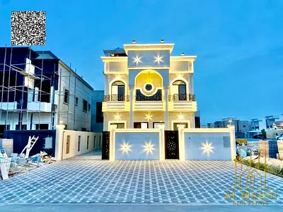 للبيع : فيلا بتصميم كلاسيكي فاخر بمنطقه الزاهيه _ عجمان ( طابقين + روف )شامل رسوم التسجيل _ موقع مميز بالقرب لشارع الشيخ محمد بن زايد