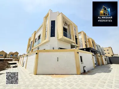 For sale: Corner villa in Al Muwaihat 2 area, Ajman | With a large setback and close to services, with personal finishes and modern designs, with spac