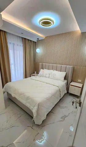 Upholstered bed with headboard