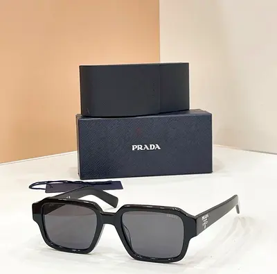 Title: Authentic Prada Black Geometric Sunglasses (PR 17WS)