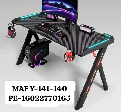 Gaming Desk with RGB Lighting and Accessories