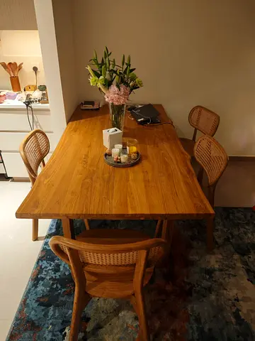 Solid wood dining table with 4 chairs