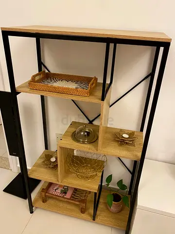 Stylish Contemporary Bookshelf - Beige and Black