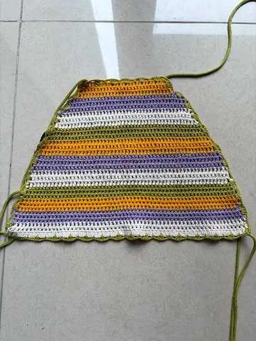 Handmade striped crochet halter crop top
