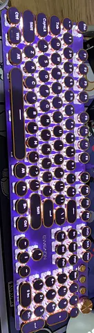 Vintage Typewriter Style Mechanical Keyboard - Purple  Rose Gold Aesthetic. White backlight  Knob.