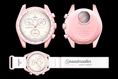 Omega x Swatch Speedmaster Moonwatch in Pink