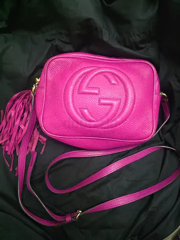 Gucci Pink Soho Disco Crossbody Bag - Pebbled Leather