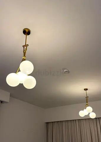 Modern Gold and white Chandelier – Like New