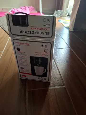 Black +Decker 1 cup  coffee maker