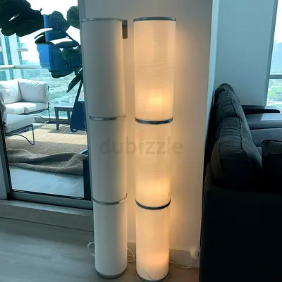 IKEA VIDJA Floor lamp, white, 138 cm set of 2