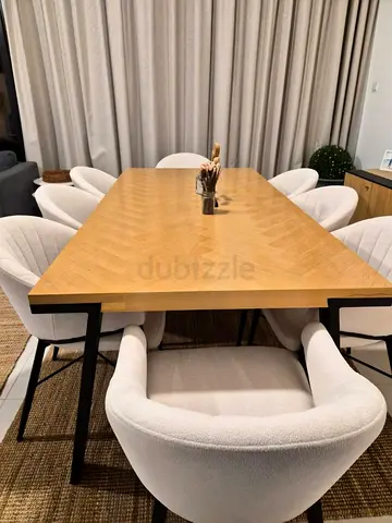 As Excellent condition Dining table with 8 chairs for sale