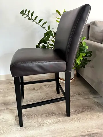 3 Crate and Barrel brown leather stools
