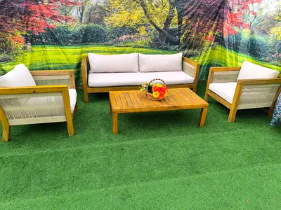 Beautiful Solid Wood 5 Seater Outdoor Garden Sofa Set