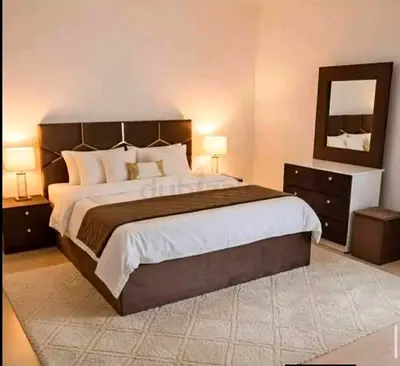 Brand New Bedroom set: Bed frame with headboard, 2 nightstands and dresser