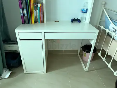White Study Table with Storage ikea