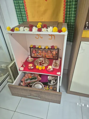 Elegant Puja Unit with Decorative Elements
