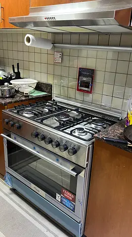 5 Burner Cooking Range with Oven + Cooker Hood | Under Warranty | Excellent Condition
