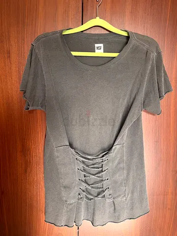 NFS Gray Lace-Up T-Shirt