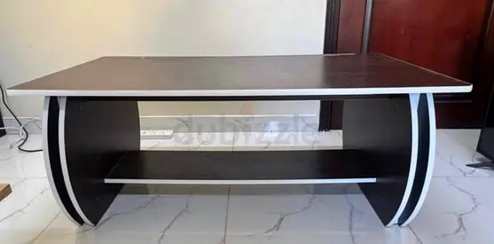 Dark brown coffee table with lower shelf - good condition