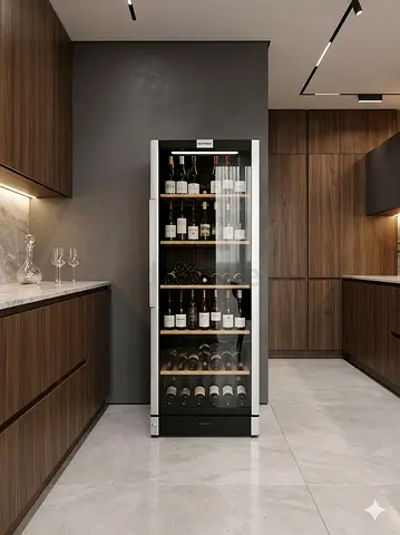 Vestfrost latest model 147 bottle wine fridge dual temperature wooden shelf by hvc