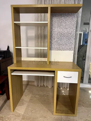 Wooden Study/Computer Desk with Shelves and Drawer