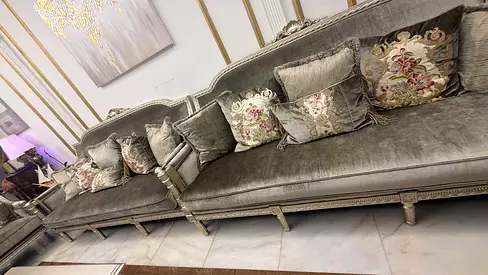 Elegant Velvet Sofa Set with with 10 person dining table excellentl condition original price 28000