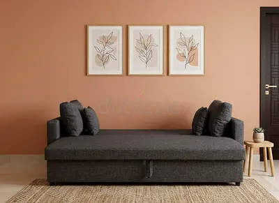 Brand New 3-Seater Convertible Sofa Bed  Stylish design with soft fabric upholstery. Easy pull-out