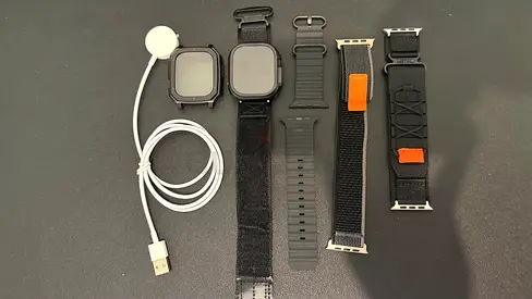 Apple Watch straps + magnetic charger — used bundle