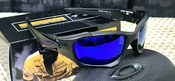 Oakley PitBoss II Matte Black w/Blue Iridium Polarized Lens