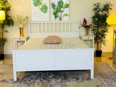Ikea Queen Hemnes Bed frame with Ikea Mattress